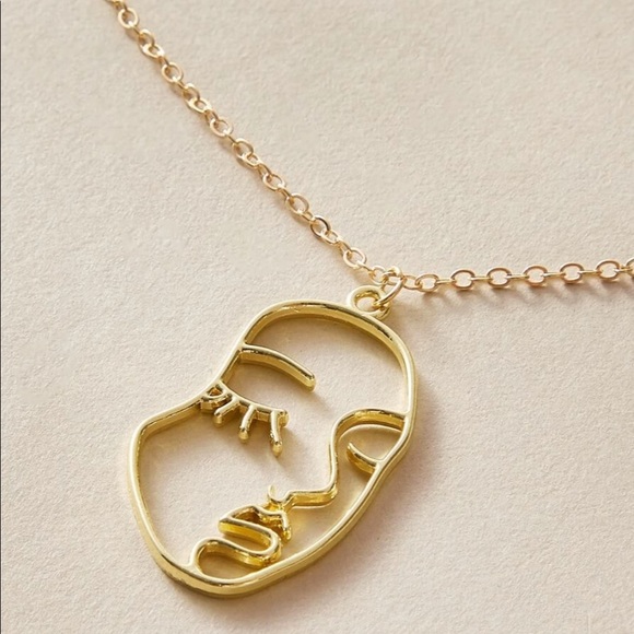 n e w | face figure gold necklace🌙✨ - Picture 4 of 5